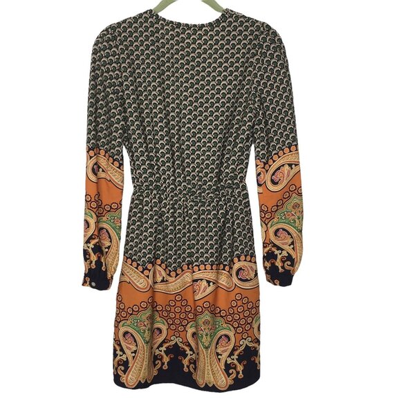 Honey Punch Dress Women Small  V Neck Paisley Multicolor - Picture 3 of 8